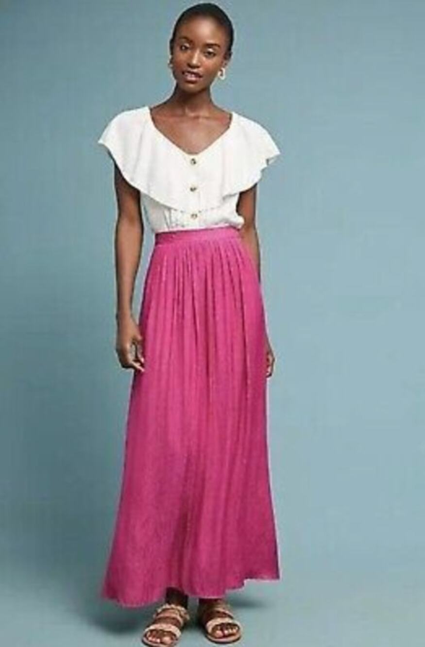 Anthropologie Akemi + Kin Pink Paisley Maxi Skirt